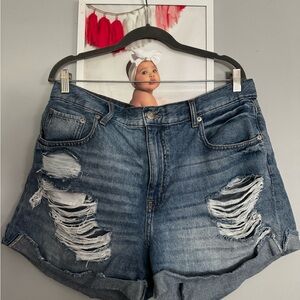 Aeropostale Blue Distressed Jean Shorts